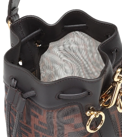 Shop Fendi Mon Trésor Mini Mesh Bucket Bag In Brown