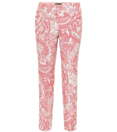 Shop Dolce & Gabbana Metallic Jacquard Pants In Pink