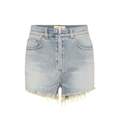 Shop Givenchy High-rise Denim Shorts In Blue