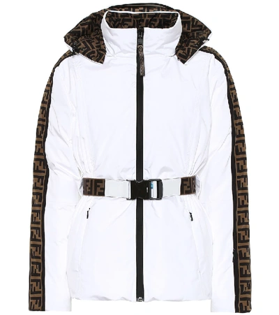 Shop Fendi Reversible Ski Jacket In White