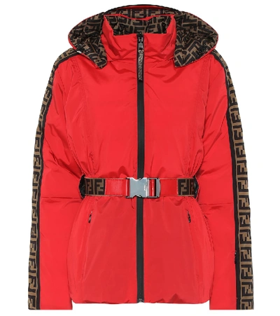 Shop Fendi Reversible Ski Jacket In Red