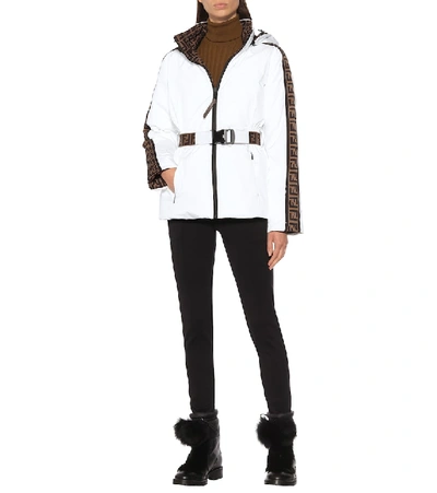 Shop Fendi Reversible Ski Jacket In White