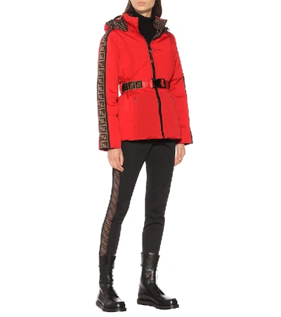 Shop Fendi Reversible Ski Jacket In Red