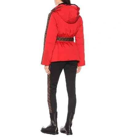 Shop Fendi Reversible Ski Jacket In Red