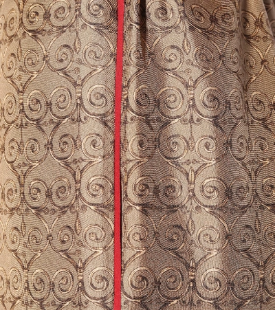 Shop Fendi Printed Silk-twill Wide-leg Pants In Beige