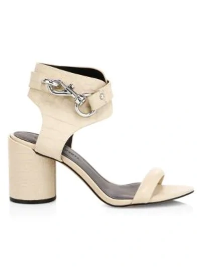 Shop Rebecca Minkoff Malina Ankle-cuff Leather Sandals In Clay