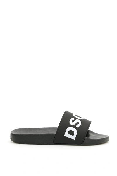 Shop Dsquared2 Logo Pool Slides In Black