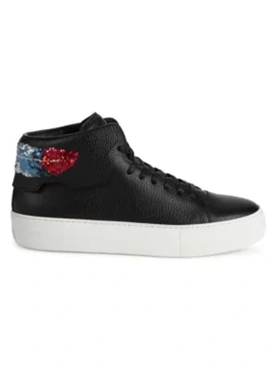 Shop Buscemi Unisex Feather Heel High-top Sneakers In Black