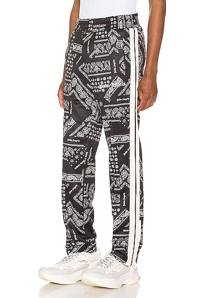 Shop Palm Angels Bandana Classic Track Pants In Black,paisley In Black & White