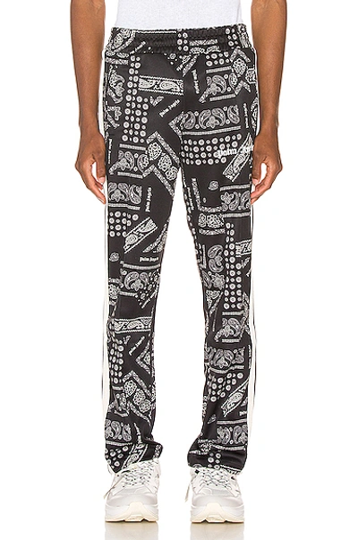 Shop Palm Angels Bandana Classic Track Pants In Black,paisley In Black & White