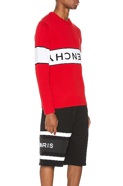 Shop Givenchy Upside Down Logo Sweater In Red & White