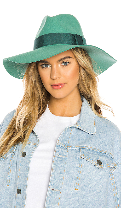 green floppy wool hat
