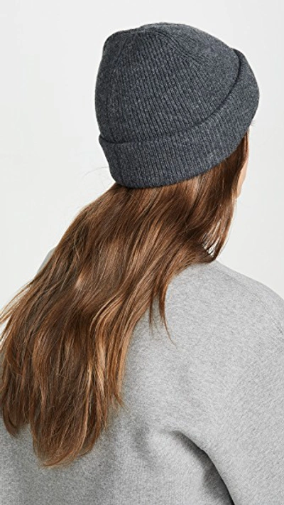 Shop Acne Studios Kansy Beanie Hat In Dark Grey Melange