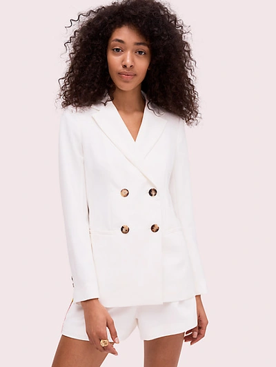 Shop Kate Spade Fluid Suiting Blazer In French Cream