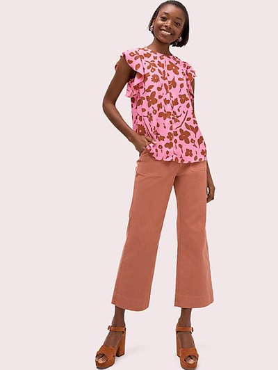 Shop Kate Spade Splash Flutter Sleeve Top In Pink