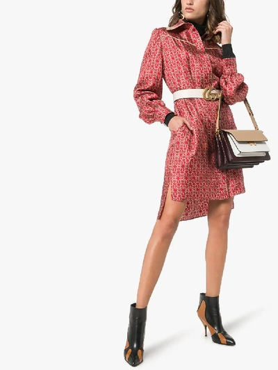 Shop Fendi 'gate' Minikleid In Red