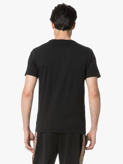 Shop Polo Ralph Lauren Black Embroidered Logo Cotton T-shirt In Schwarz