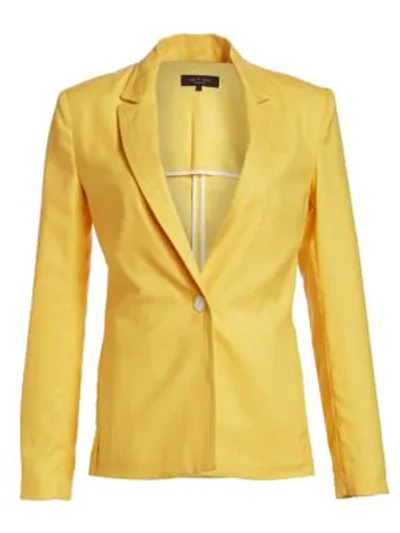 Shop Rag & Bone Bonnie One-button Blazer In Yellow