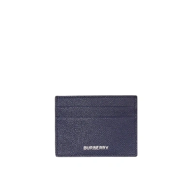 Shop Burberry Grainy Leather Card Case In Regency Blue