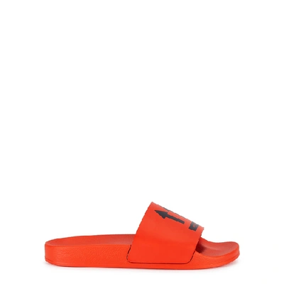 Shop Off-white Red Logo Rubber Sliders