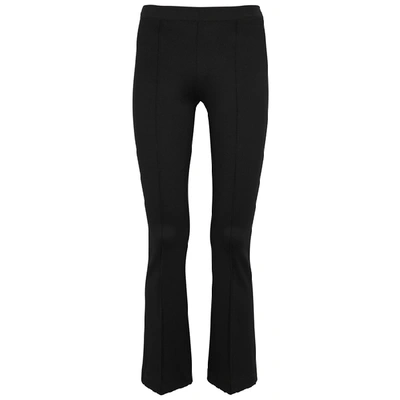 Shop Helmut Lang Black Flared Jersey Leggings