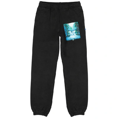 Shop Off-white Waterfall Printed Black Cotton Sweatpants