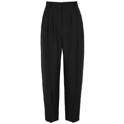 Shop Alexander Mcqueen Black Cropped High-waisted Trousers