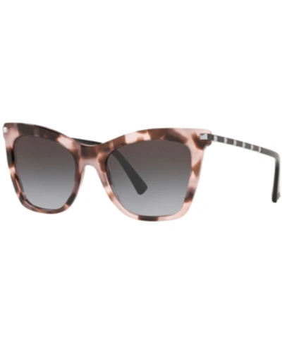 Shop Valentino Sunglasses, Va4061 54 In Pink Havana/gradient Black