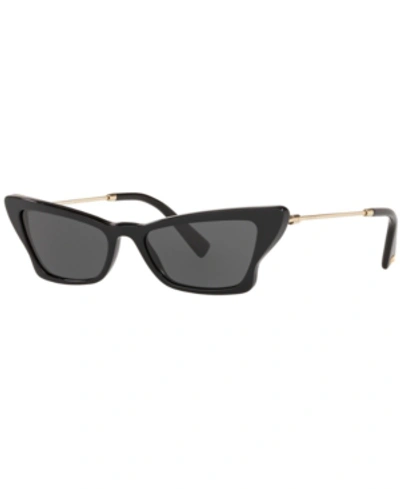 Shop Valentino Sunglasses, Va4062 53 In Black/smoke
