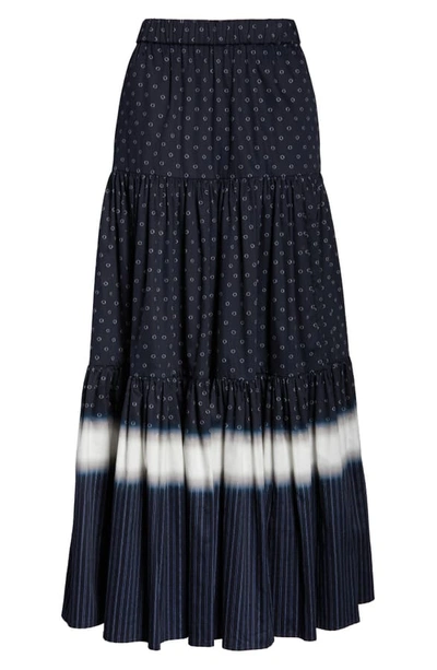 Shop Tory Burch Shibori Stripe Cover-up Skirt In Shibori Dip Dye