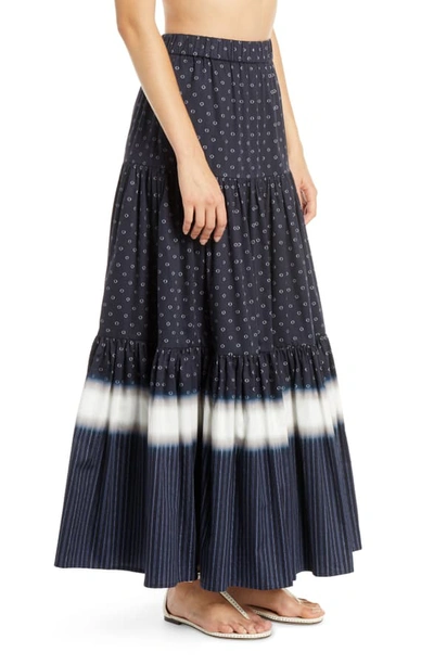 Shop Tory Burch Shibori Stripe Cover-up Skirt In Shibori Dip Dye