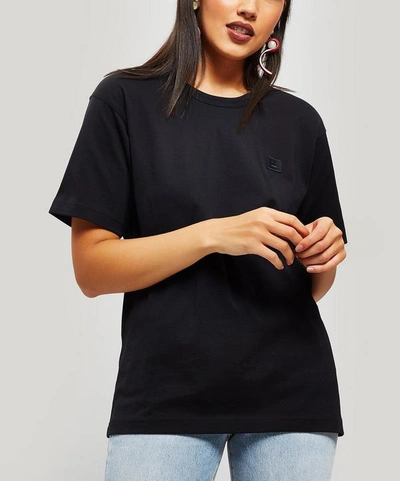 Shop Acne Studios Nash Face Patch Cotton T-shirt In Black