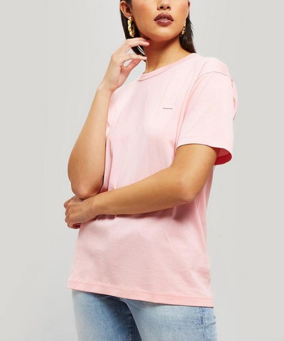Shop Acne Studios Nash Face Patch Cotton T-shirt In Pink