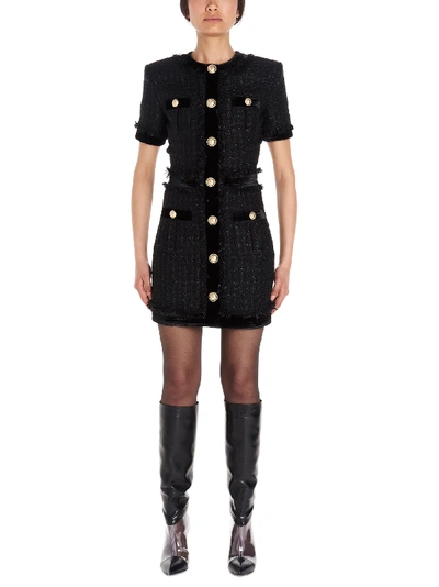 Shop Balmain Dress In Black