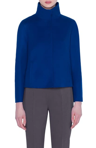 Shop Akris Double Face Cashmere Jacket In Enzian