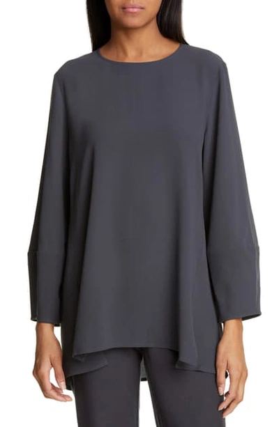 Shop Eileen Fisher Silk Top In Graphite