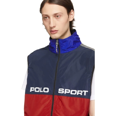 Shop Polo Ralph Lauren Red And Navy Logo Vest In Rl2000red/n