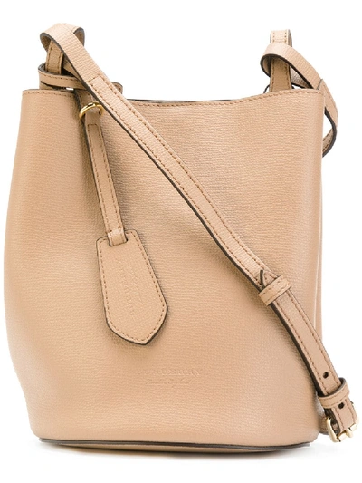 Shop Burberry Grainy Satchel Bag - Neutrals