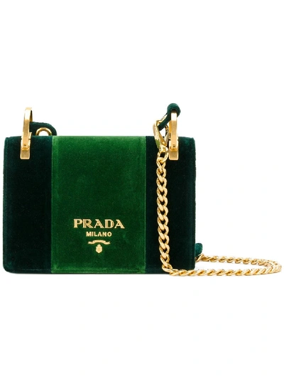 Shop Prada Pattina Shoulder Bag - Green