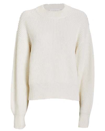 Shop Helmut Lang Wool Cotton Crewneck Sweater In Ivory