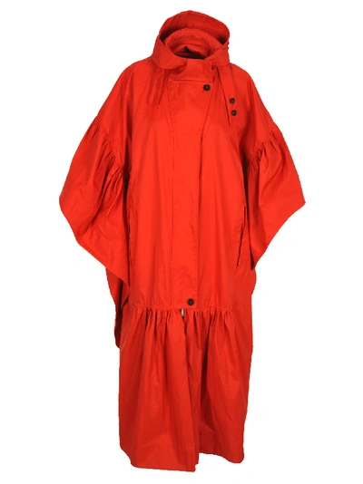 Shop Golden Goose Oversized Hooded Cloak In Red