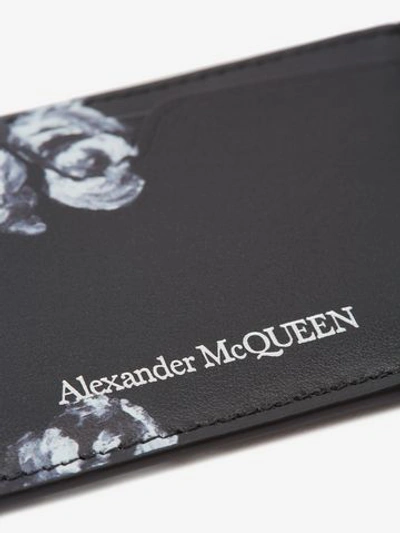 Shop Alexander Mcqueen Skull Rose Card Holder In Black