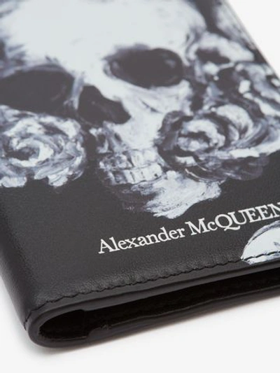 Shop Alexander Mcqueen Skull Rose Pocket Organizer In Black