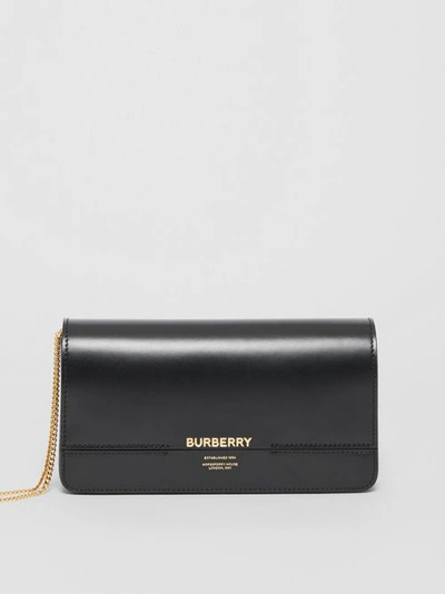 Shop Burberry Leather Grace Clutch In Black
