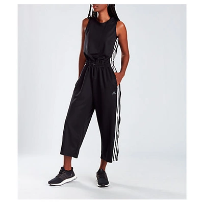 Shop Adidas Originals Adidas Women's Athletics Cropped Leg Snap Jumpsuit In Black