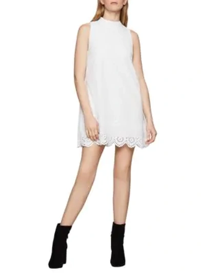 Shop Bcbgeneration Eyelet Embroidered Cotton Dress In Optic White