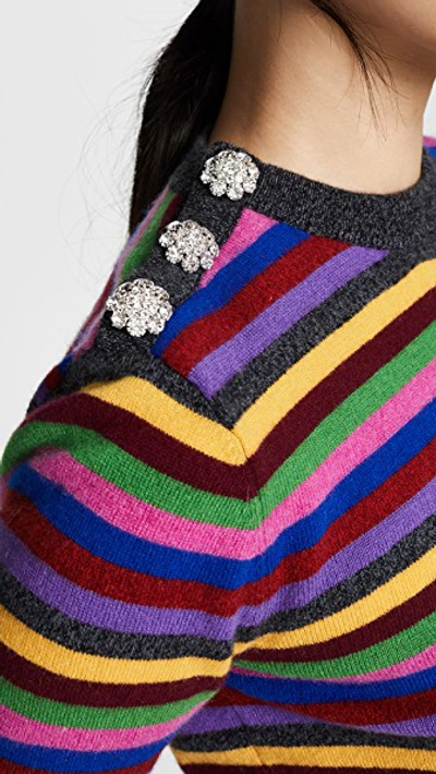 Shop Ganni Cashmere Knit Sweater In Multicolor