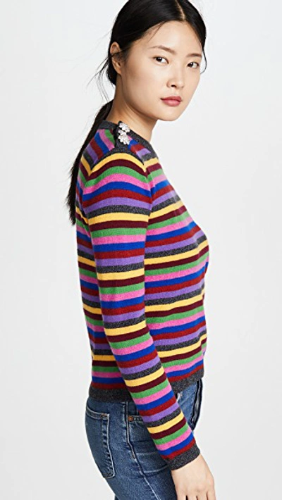 Shop Ganni Cashmere Knit Sweater In Multicolor