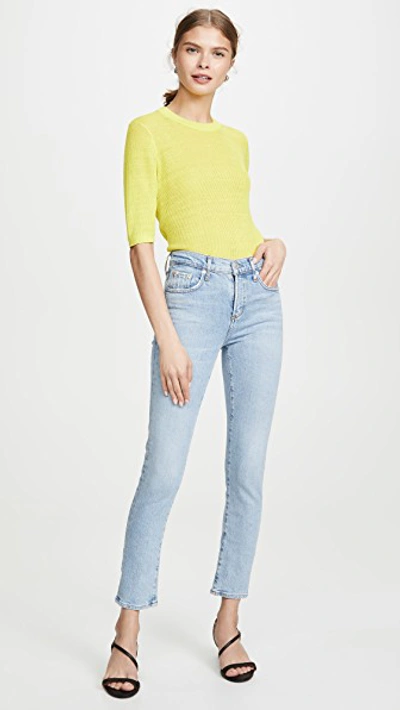 Shop Agolde Toni Mid Rise Skinny Jeans In Daylight