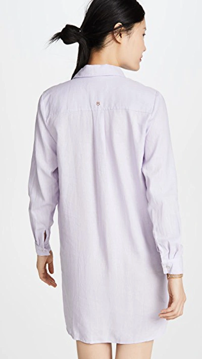 Shop Maaji Pink Floret Button Down Cover Up In Purple